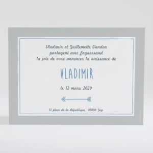 Faire-part de naissance Fleches et couronnes*Faire-part Elégant Outlet
