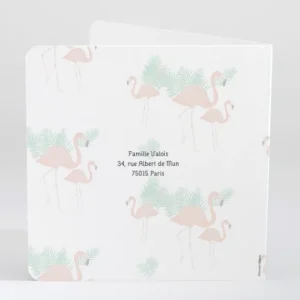 Faire-part de naissance Flamants*Faire-part Elégant New