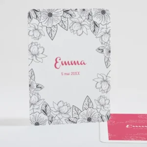 Faire-part de naissance Floral vintage*Faire-part Elégant Hot