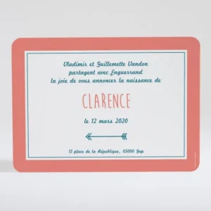 Faire-part de naissance Fleches et couronnes*Faire-part Elégant Outlet