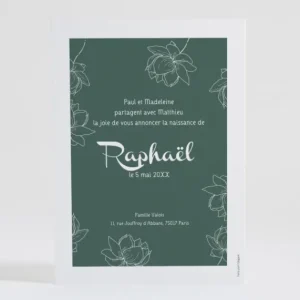 Faire-part de naissance Floral vintage*Faire-part Elégant Hot