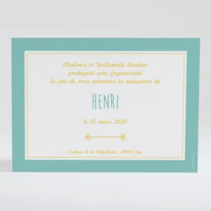 Faire-part de naissance Fleches et couronnes*Faire-part Elégant Outlet