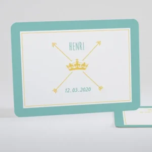 Faire-part de naissance Fleches et couronnes*Faire-part Elégant Outlet