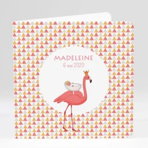 Faire-part de naissance Flamant rose chic*Faire-part Elégant Best