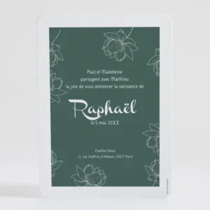 Faire-part de naissance Floral vintage*Faire-part Elégant Hot