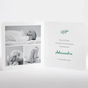 Faire-part de naissance Floral*Faire-part Elégant Hot