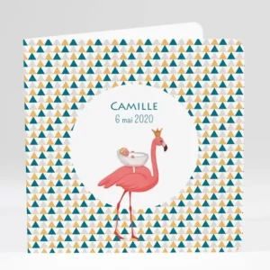 Faire-part de naissance Flamant rose chic*Faire-part Elégant Best