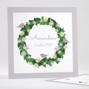 Faire-part de naissance Fleurs & animaux*Faire-part Elégant Hot