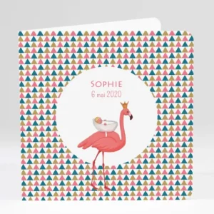 Faire-part de naissance Flamant rose chic*Faire-part Elégant Best