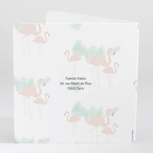 Faire-part de naissance Flamants*Faire-part Elégant New