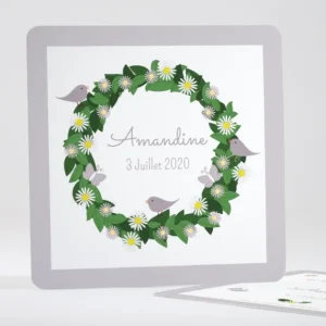 Faire-part de naissance Fleurs & animaux*Faire-part Elégant Hot