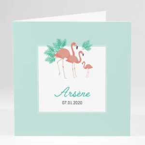 Faire-part de naissance Flamants*Faire-part Elégant New