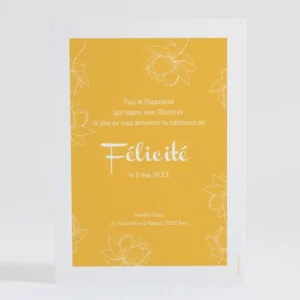 Faire-part de naissance Floral vintage*Faire-part Elégant Hot