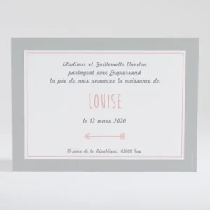 Faire-part de naissance Fleches et couronnes*Faire-part Elégant Outlet