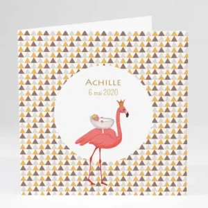 Faire-part de naissance Flamant rose chic*Faire-part Elégant Best