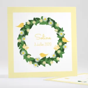Faire-part de naissance Fleurs & animaux*Faire-part Elégant Hot
