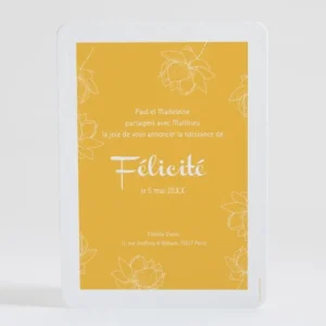 Faire-part de naissance Floral vintage*Faire-part Elégant Hot