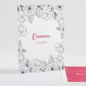 Faire-part de naissance Floral vintage*Faire-part Elégant Hot