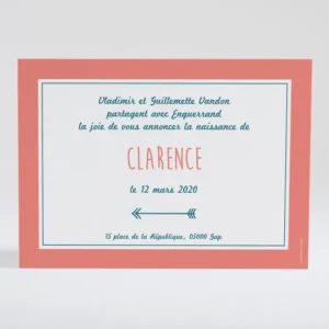 Faire-part de naissance Fleches et couronnes*Faire-part Elégant Outlet