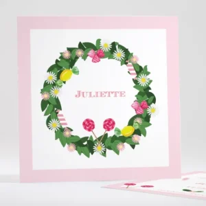 Faire-part de naissance Fleurs & bonbons*Faire-part Elégant New