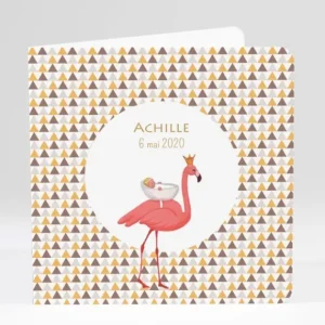 Faire-part de naissance Flamant rose chic*Faire-part Elégant Best