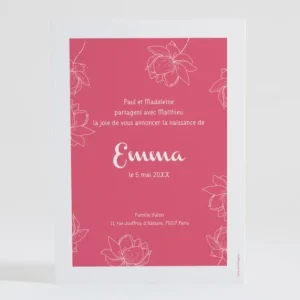 Faire-part de naissance Floral vintage*Faire-part Elégant Hot
