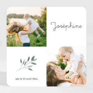 Faire-part de naissance Grace Magnet*Faire-part Elégant Best