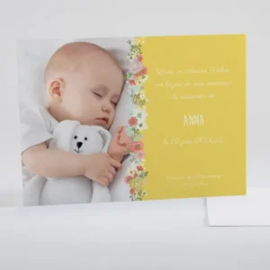 Faire-part de naissance Guirlande fleurie*Faire-part Elégant New