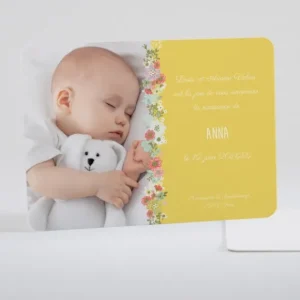 Faire-part de naissance Guirlande fleurie*Faire-part Elégant New