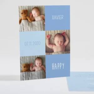 Faire-part de naissance Happy photos*Faire-part Elégant Sale