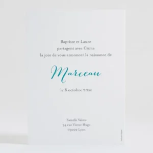 Faire-part de naissance Hand flower*Faire-part Elégant New