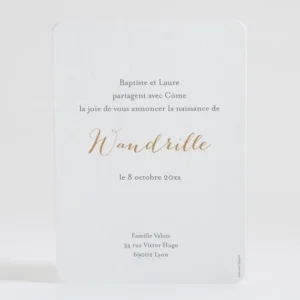 Faire-part de naissance Hand flower*Faire-part Elégant New
