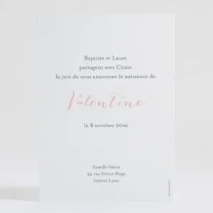 Faire-part de naissance Hand flower*Faire-part Elégant New