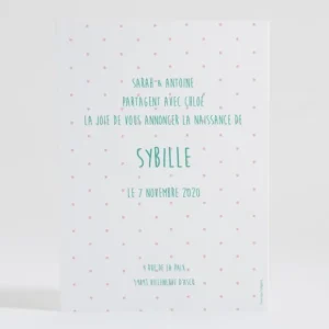 Faire-part de naissance Happy mosaique*Faire-part Elégant Clearance