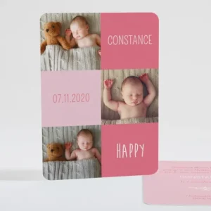 Faire-part de naissance Happy photos*Faire-part Elégant Sale