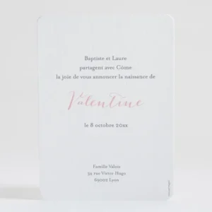 Faire-part de naissance Hand flower*Faire-part Elégant New