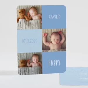 Faire-part de naissance Happy photos*Faire-part Elégant Sale
