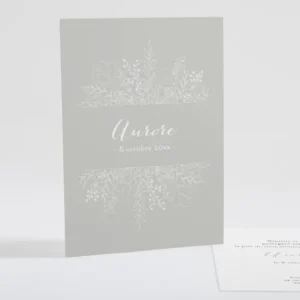 Faire-part de naissance Hand flower*Faire-part Elégant New