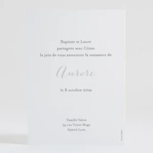 Faire-part de naissance Hand flower*Faire-part Elégant New