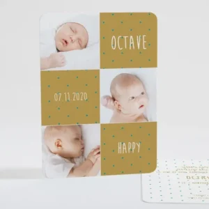 Faire-part de naissance Happy mosaique*Faire-part Elégant Clearance