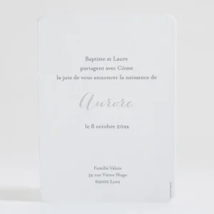 Faire-part de naissance Hand flower*Faire-part Elégant New