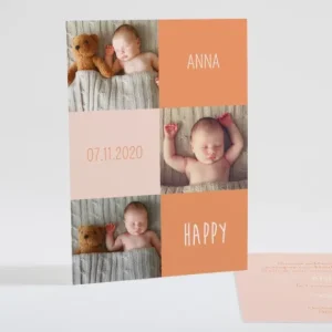 Faire-part de naissance Happy photos*Faire-part Elégant Sale