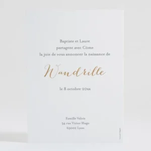 Faire-part de naissance Hand flower*Faire-part Elégant New