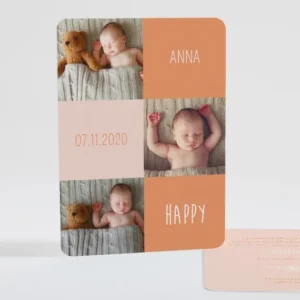 Faire-part de naissance Happy photos*Faire-part Elégant Sale