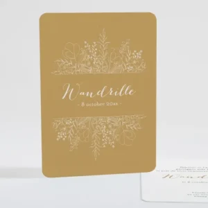 Faire-part de naissance Hand flower*Faire-part Elégant New