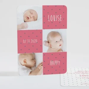 Faire-part de naissance Happy mosaique*Faire-part Elégant Clearance