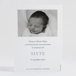 Faire-part de naissance Initiale bouquet*Faire-part Elégant New
