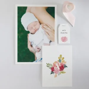 Faire-part de naissance Initiale Fille*Faire-part Elégant Sale