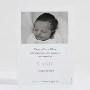 Faire-part de naissance Initiale bouquet*Faire-part Elégant New