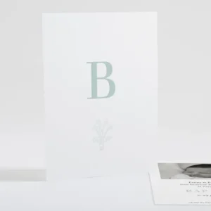 Faire-part de naissance Initiale bouquet*Faire-part Elégant New